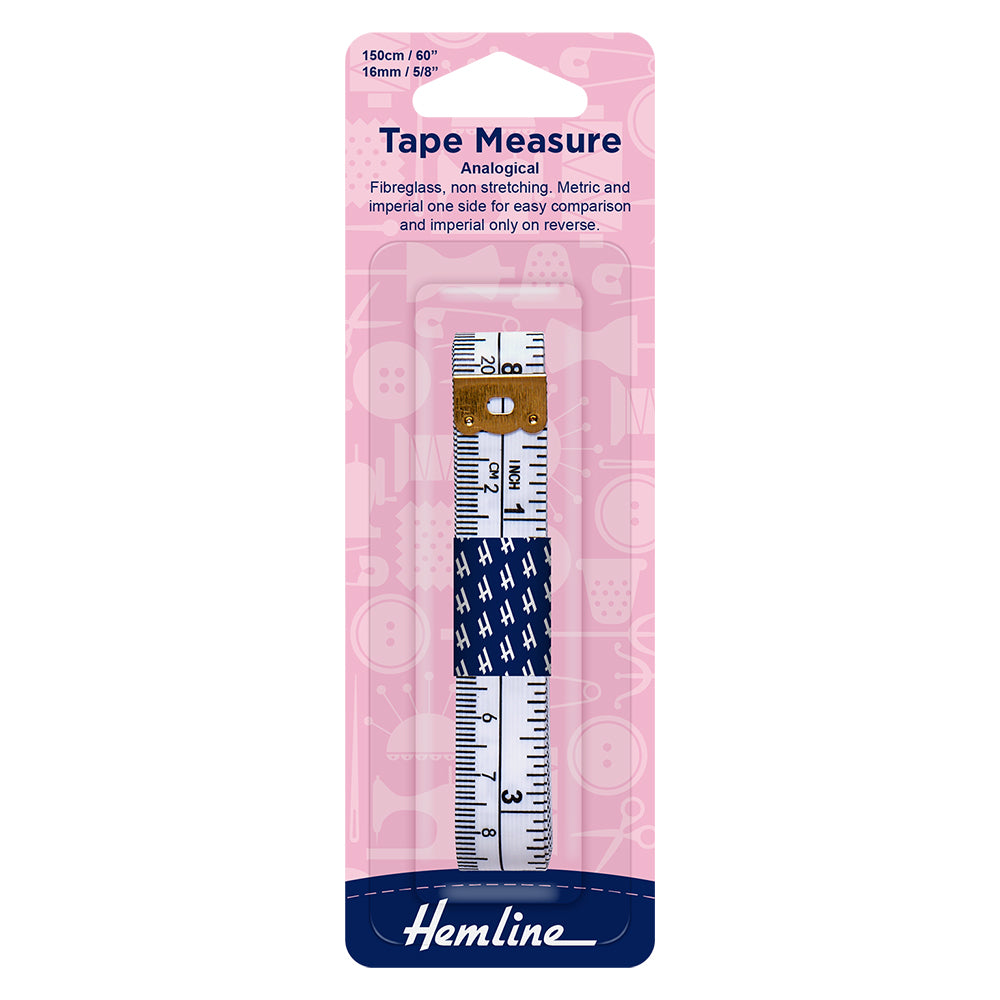 Hemline Measuring Tape for Sewing & Crafts - Sizes in Metric & Imperial / Inches
