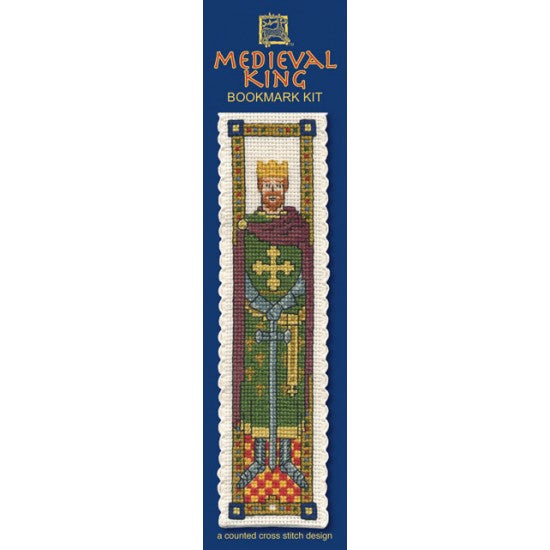 British Textile Heritage Cross-stitch Bookmark kit - Medieval King