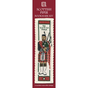 British Textile Heritage Cross-stitch Bookmark kit - Scottish Piper