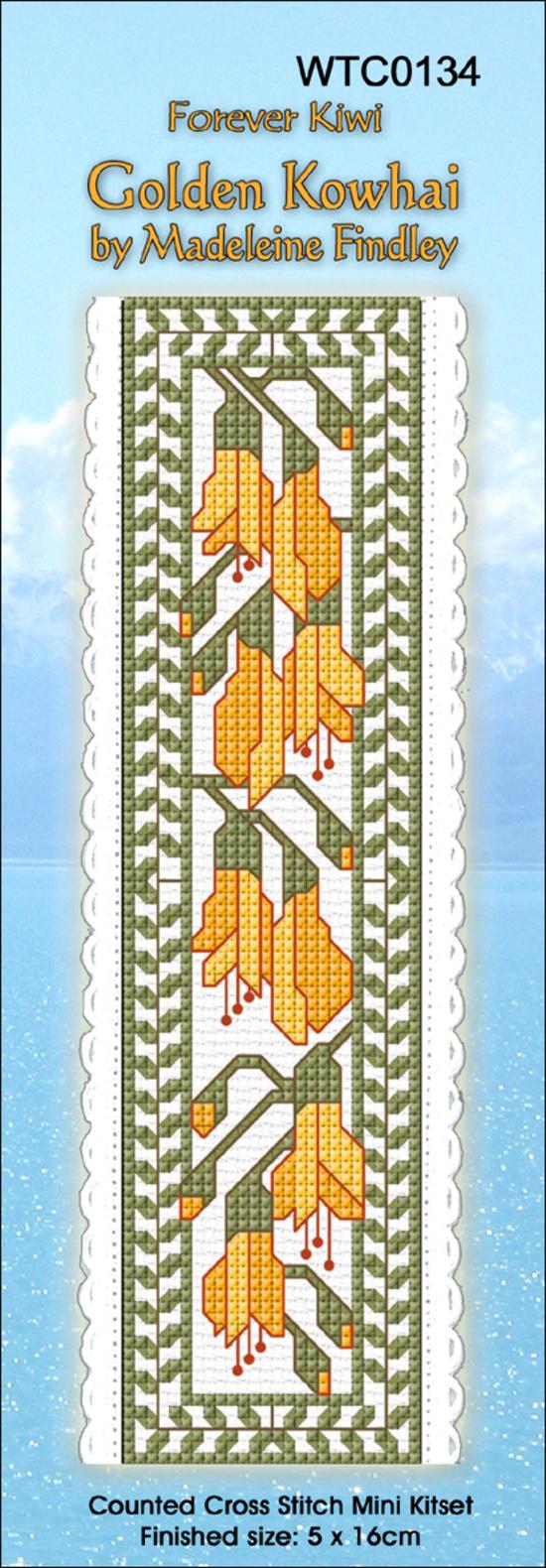 CraftCo Cross-stitch bookmark kit - Golden Kowhai