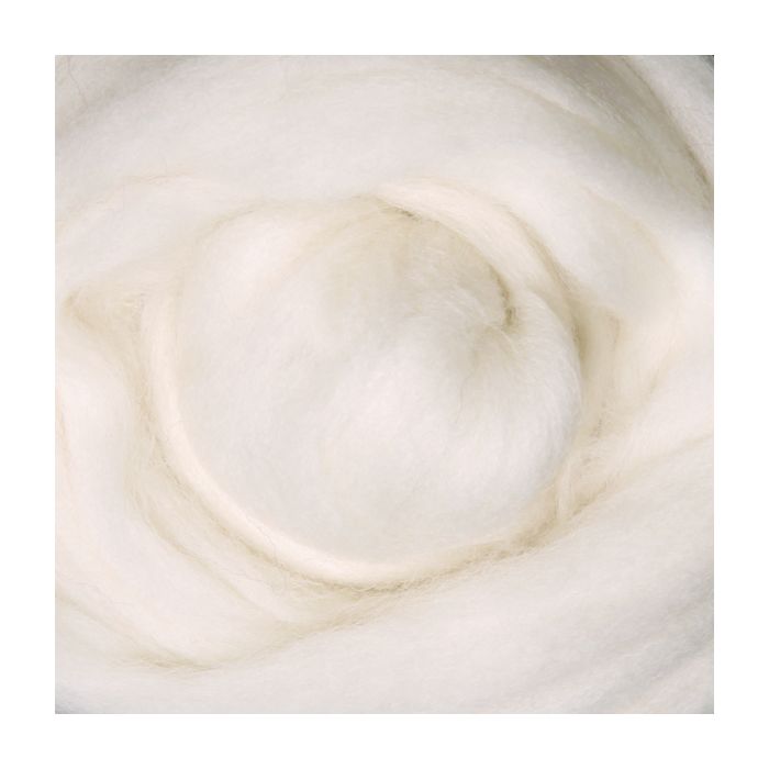 New Zealand Alpaca Merino Wool Sliver Fibre - Frost colour