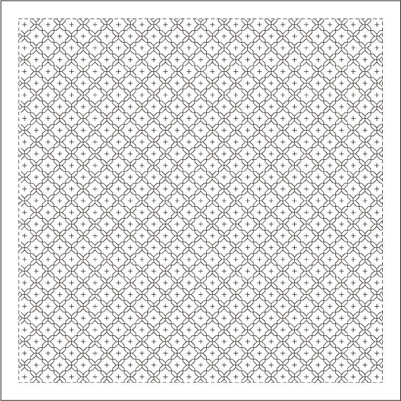 Daruma - Pre-printed Sashiko Fabric in Cross Flower design on White Background
