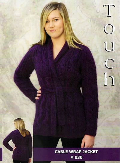 Touch Knitting Pattern 30 - Ladies Cable Wrap Jacket in 12-ply / Aran weight brushed Mohair