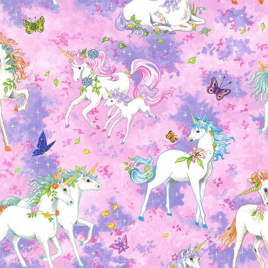 Pretty Please - Unicorns on Pink and Lavender background