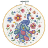 DMC Counted Cross Stitch Kit - Peacock in Bloom (includes hoop!)