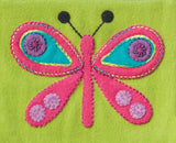 Sue Sprago Pre-cut Wool Kits - Orange Butterfly on Purple