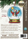 Dimensions Counted Cross Stitch Kit - Believe: Snowman in Snow Globe Christmas Ornament