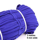 Elastic - Band 3 metre by 6 mm wide pack, in assorted colours