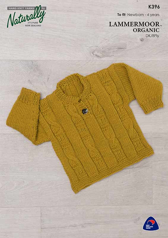 Naturally Knitting Pattern K396 - Pullover in 8-ply / DK for ages Newborn to 4 years