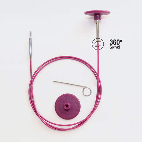 Knitpro - Interchangeable Cables - Stainless Steel cables with 360 degree Swivel Feature