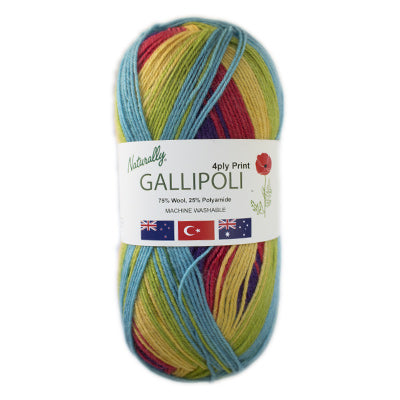Naturally Gallipoli - Washable, Patterned Wool/Polyamide - 4-ply / Fingering