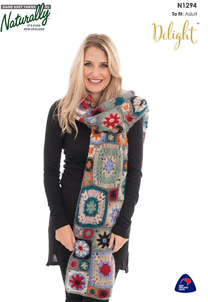 Naturally Crochet Pattern N1294 - Ladies Shawl in 2-ply / Lace-weight