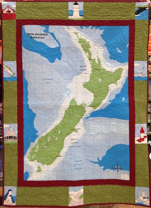 New Zealand Map Quilt Kit