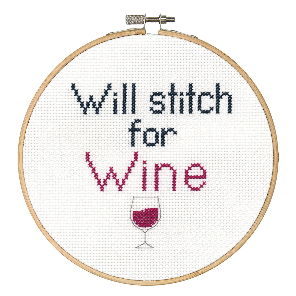 Wine and a Glass - Cross Stitch Pattern