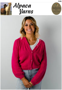 Indiecita Knitting Pattern 1145 - Adult Yoked Cardigan or Pullover in 14-Ply / Chunky