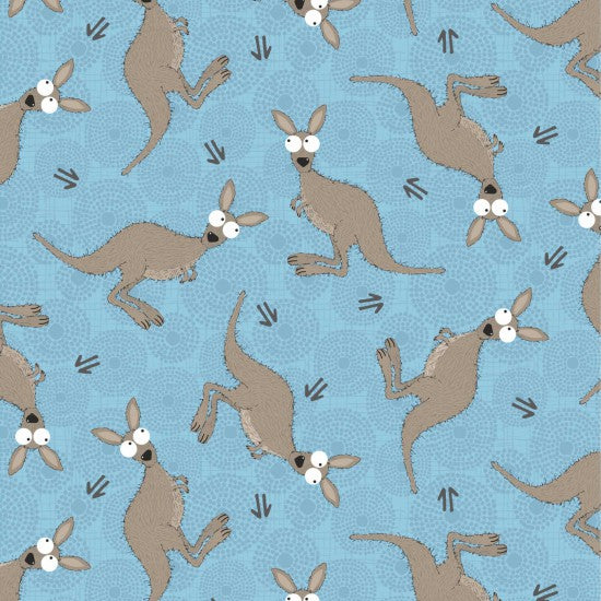 Little Creatures - Kangaroos on Blue Background