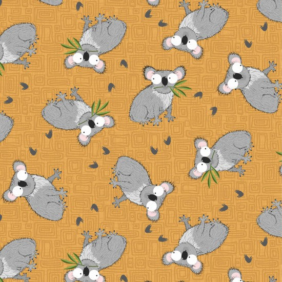 Little Creatures - Koalas on Pumpkin Orange Background