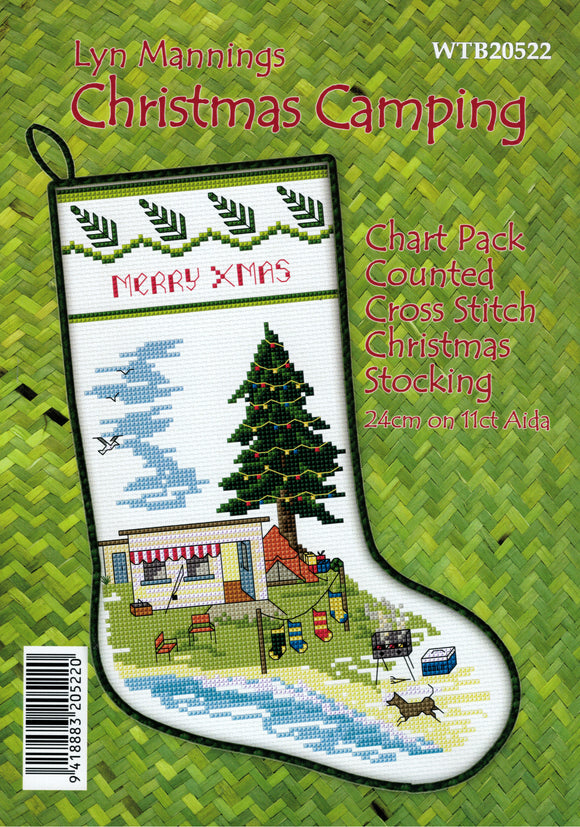 CraftCo Cross-stitch chart - Kiwi Christmas Camping Stocking