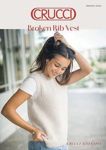 Crucci Knitting Pattern 2306  - Ladies Broken Rib Vest in 8-ply / DK