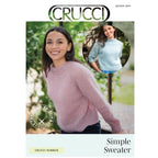 Crucci Knitting Pattern 2401 - Ladies Top-Down Pullover with long or short sleeves in 12-ply / Aran