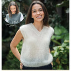 Crucci Knitting Pattern 2409 - Ladies Mohair Vest in 12-ply / Aran