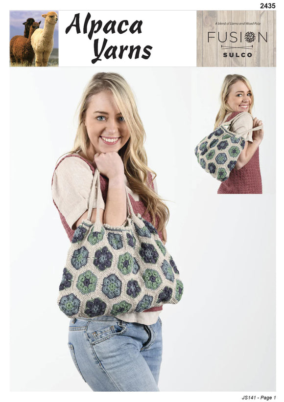 Alpaca Yarns Crochet Pattern 2435 - Crochet Bag in 4-Ply / Fingering