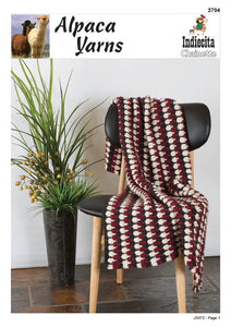 Indiecita Crochet Pattern 2704 - Crochet Throw / Blanket in 10-Ply / Worsted