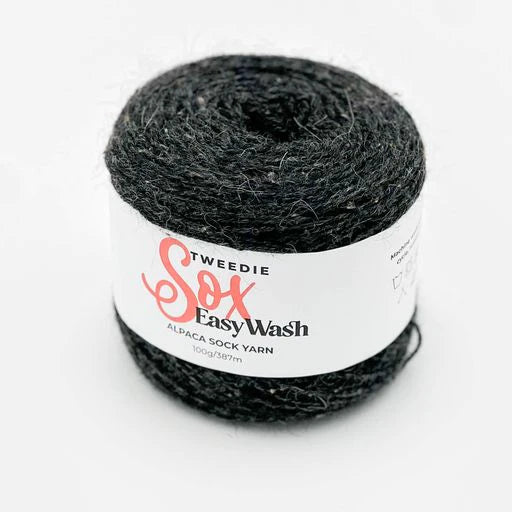 Tweedie Sox EasyWash Sock Yarn - Charcoal Alpaca/Nylon/Donegal Tweed - 3-ply / Light Fingering weight