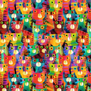Catsville by Gareth Lucas for Northcott Fabrics - Rainbow Cats