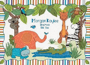 Dimensions Counted Cross Stitch Kit - Modern Zoo Birth Record