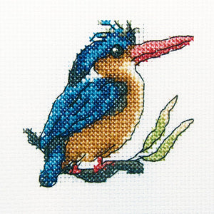 RTO Cross Stitch Kit - Halcyon Kingfisher on Branch