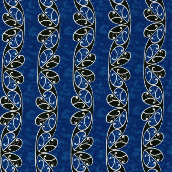 Koru - Blue with black and white