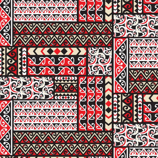 Poraka Blocks in Red, White, Black & Off-White