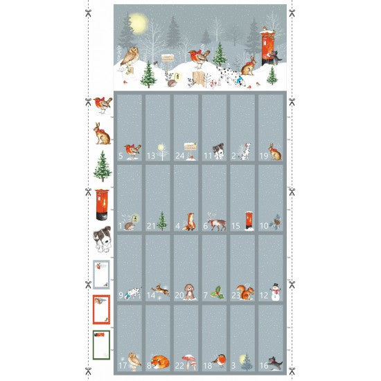 Christmas Advent Calendar - Winter Moon Forest Christmas Scene (60 cm x 108 cm)