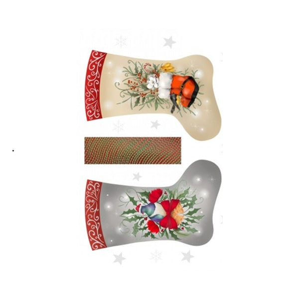 Kiwiana Christmas Stocking Panel - New Zealand Kereru & Piwakawaka (90 cm x 50 cm)