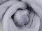 Closeup of New Zealand unspun fibre in colour Fog