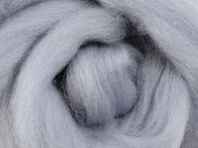 Closeup of New Zealand unspun fibre in colour Fog