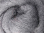 Closeup of New Zealand unspun fibre in colour Grey