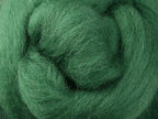 Closeup of New Zealand unspun fibre in colour Kiwifuit