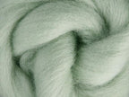 Closeup of New Zealand unspun fibre in colour Mint