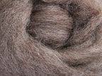 Closeup of New Zealand unspun fibre in colour Natural Medium Undyed