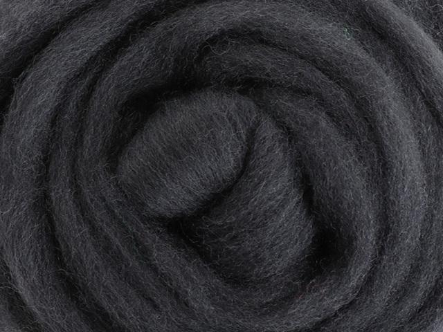 Closeup of New Zealand unspun fibre in colour Slate