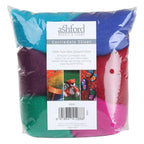 Picture of a sampler pack of New Zealand unspun fibre with a theme of Jewel Colours