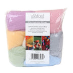 Picture of a sampler pack of New Zealand unspun fibre with a theme of Pastel Colours