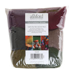 Picture of a sampler pack of New Zealand unspun fibre with a theme of Tuscan Countryside Colours