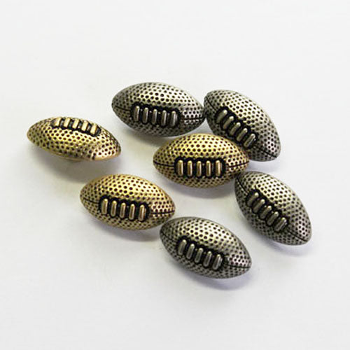 Buttons - Rugby Balls in Silver - 22 mm long each