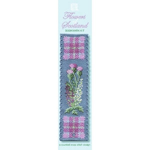 British Textile Heritage Cross-stitch Bookmark kit - Flowers of Scotland