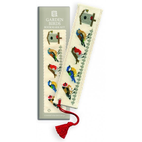 British Textile Heritage Cross-stitch Bookmark kit - Garden Birds
