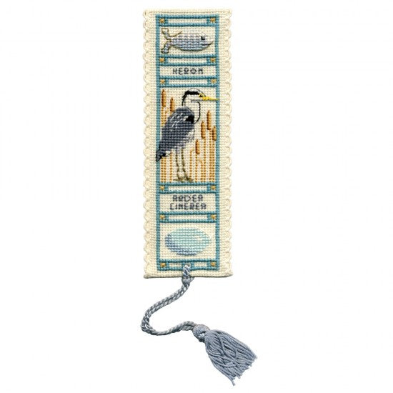 British Textile Heritage Cross-stitch Bookmark kit - Heron