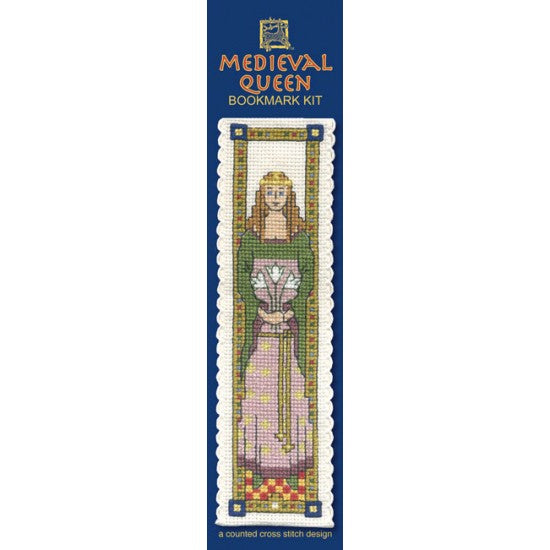 British Textile Heritage Cross-stitch Bookmark kit - Medieval Queen